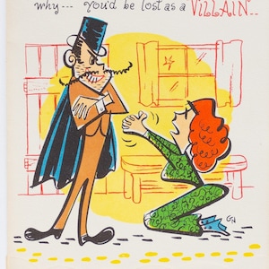 Buon compleanno / Vintage 1940s 1950s / Carta inutilizzata / Villain teatrale Unico Raro Pop Up
