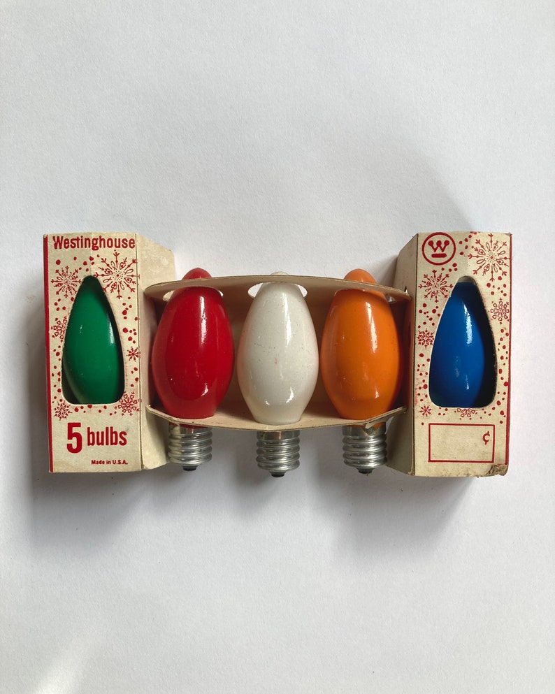 Vintage Christmas Replacement Bulbs NOS Westinghouse D14 C9.5 Multi