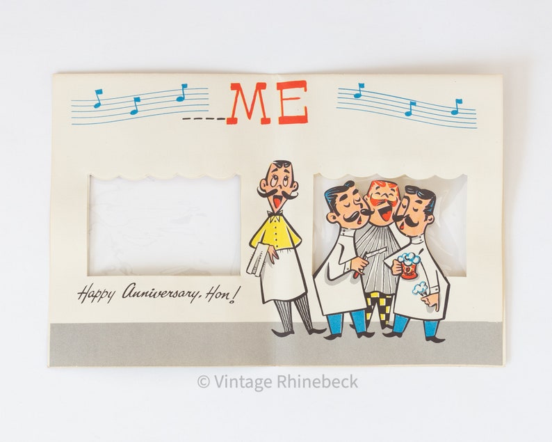 Anniversary Card To The Girl That I Married Vintage 1940s 1950s To My Wife Cute Adorable Gift Present Unique Barbershop Midcentury image 2