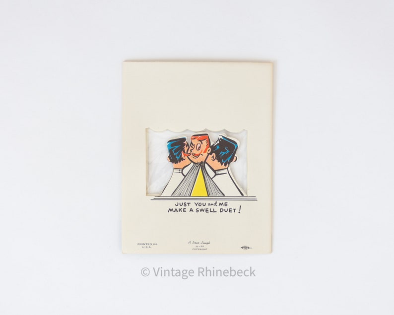 Anniversary Card To The Girl That I Married Vintage 1940s 1950s To My Wife Cute Adorable Gift Present Unique Barbershop Midcentury image 3