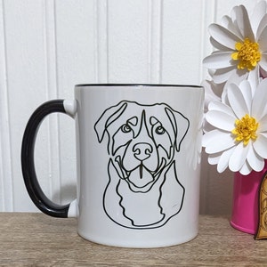 Greater Swiss Mountain Dog Coffee Mug, Line Art Coffee Mug, Swissy Coffee Mug, Dog Mom