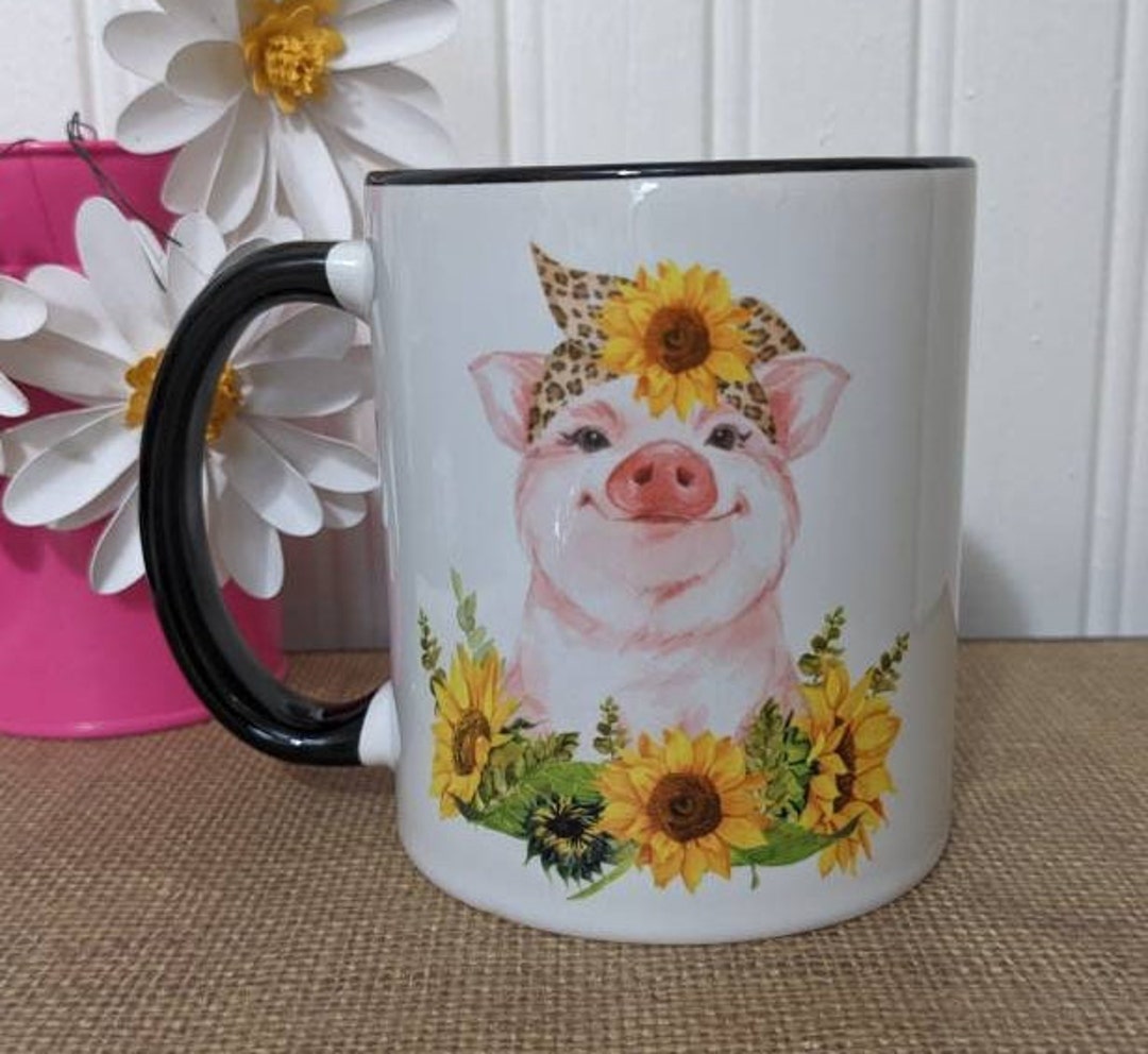 Pigs and Sunflowers Mug You Are My Sunshine Sunflower Pig Etsy