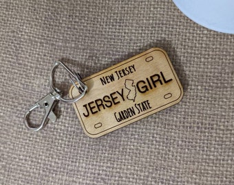 Jersey Girl Keychain, New Jersey Key Chain, Jersey Girls