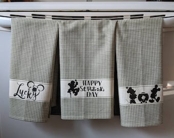 Decorative St Patrick's Day Disney Towels, St. Paddy's Day, 3 Sage Green Decorative  Towels