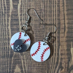 Baseball Earrings, Baseball Dangle Earrings, Baseball Fan Accessories, Baseball Earrings for Fan, Mom, Girlfriend, Grandma