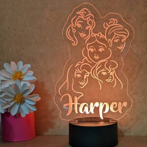 LED Sign, Night Light Home Decor, Princess Light, Personalized Gift