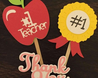 12 Teacher Appreciation cupcake Toppers, Teacher End of Year gift, Teacher Toppers, Teacher Appreciation Week,Teacher Appreciation