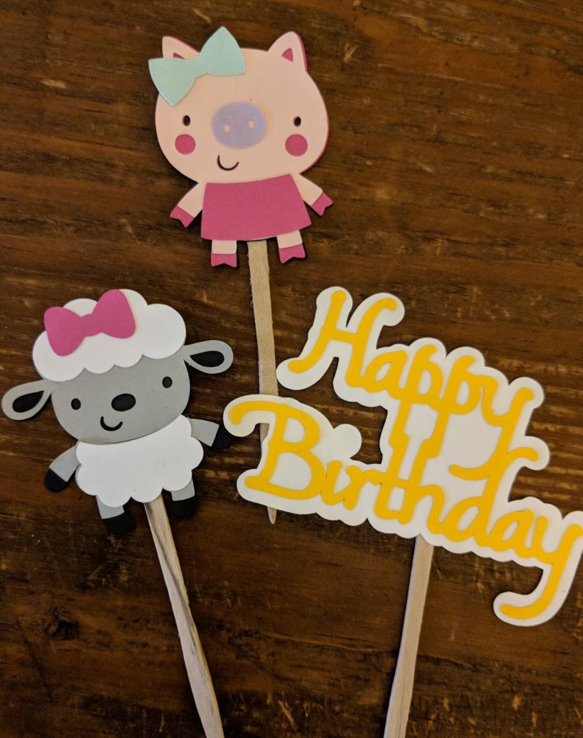 14 Farm Animals Cupcake Toppers 14 Farmer Animal Birthday Etsy