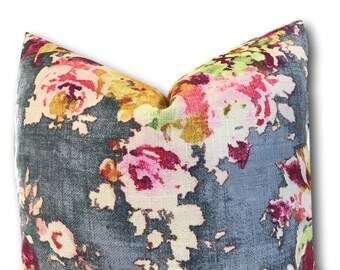 grey floral pillow etsy