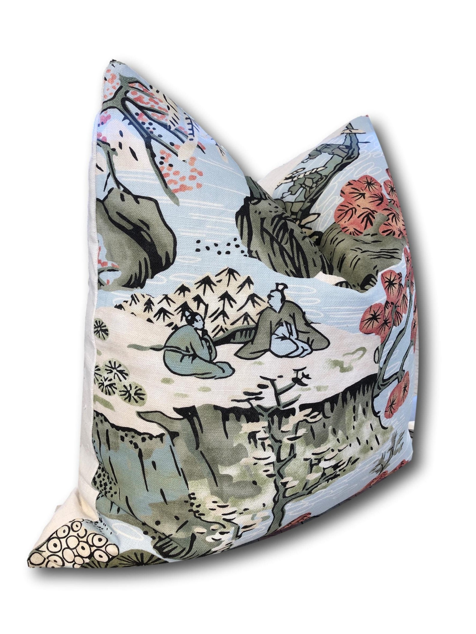 Thibaut Asian Scenic Pillow Cover Robin's Egg Blue Etsy