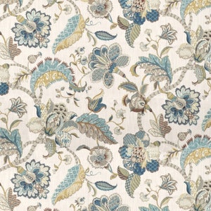 Blue Floral Pillow Cover - Finders Keepers -Kravet Dalea - French Blue Pillow Cover - Euro Pillow or Lumbar Pillow - COVER ONLY image 2