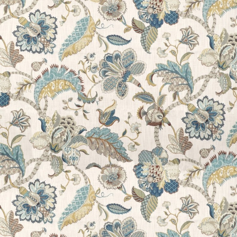Blue Floral Pillow Cover - Finders Keepers -Kravet Dalea - French Blue Pillow Cover - Euro Pillow or Lumbar Pillow - COVER ONLY image 2