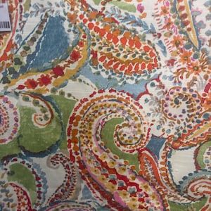 Paisley Floral Pillow Cover: Spa Blue, Pink & Green Designer Accent