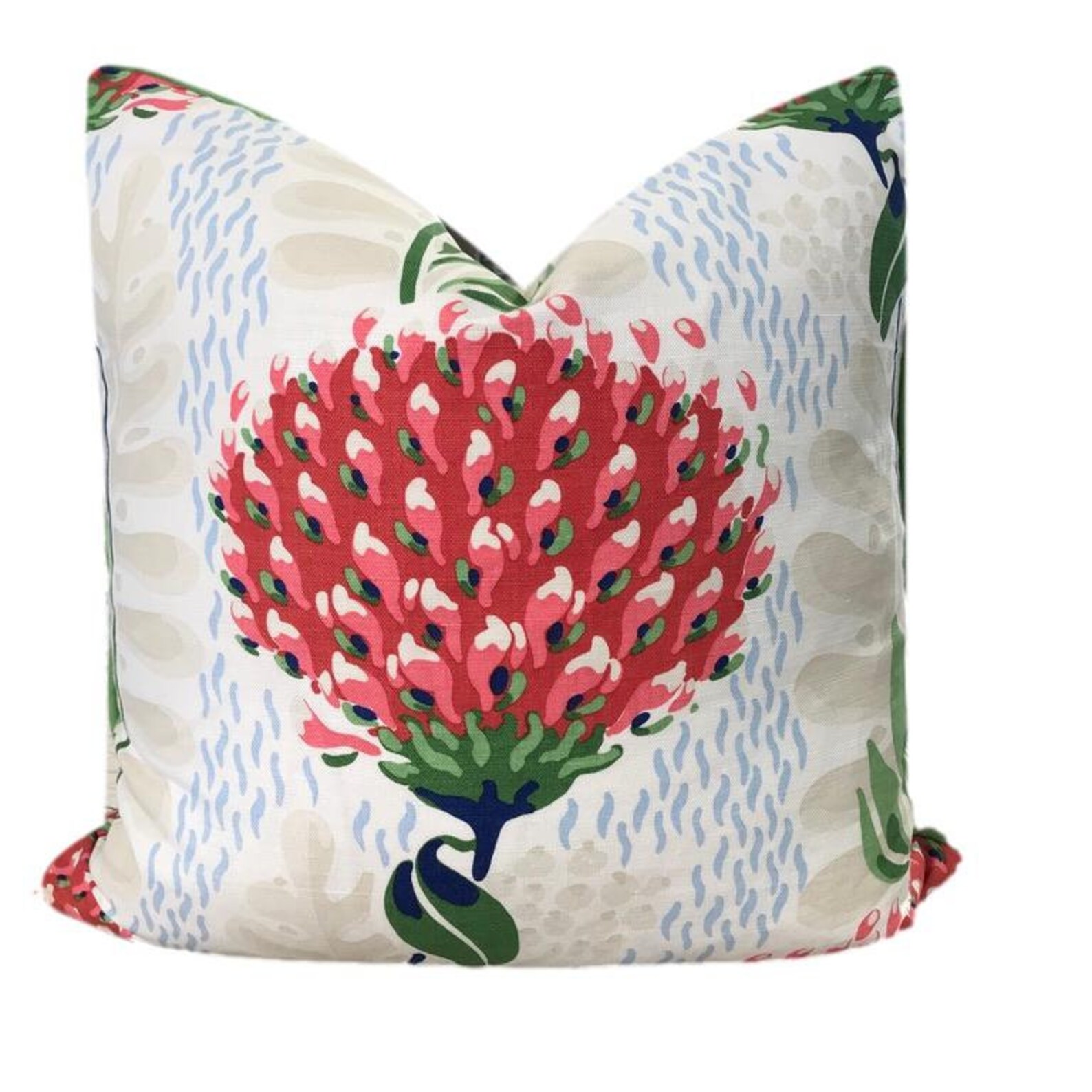 Thibaut Tiverton Red Pillow Cover Thibaut Floral Pillow Etsy