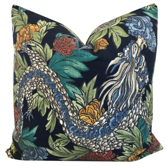 Ming Dragon Pillow Cover Robert Allen Pillow Cover Dwell Etsy
