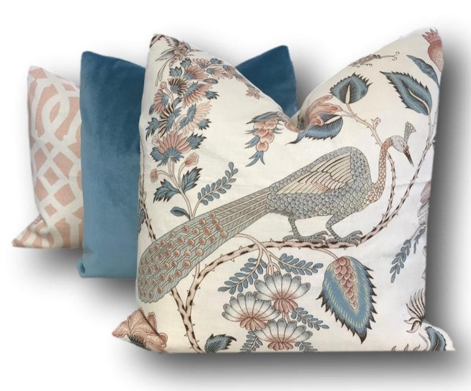 Schumacher Campagne Peacock and Rouge Pillow Cover - Chateaucore French ...