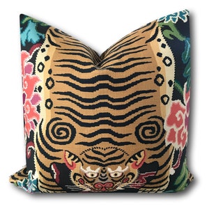 Tibet Tiger Eye Slate Pillow Cover 18x18, 20x20, 22x22, Animal Pillow Cover - Leopard Pillow  - Toss Pillow Multicolor - COVER ONLY