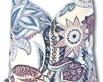 Schumacher Zanzibar Hyacinth Pillow Cover - Schumacher Purple Floral Pillow - Schumacher Blue Floral Pillow COVER ONLY