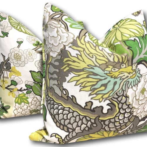 Blush Schumacher Chiang Mai Dragon Pillow Covers 18x18 20x20 Etsy