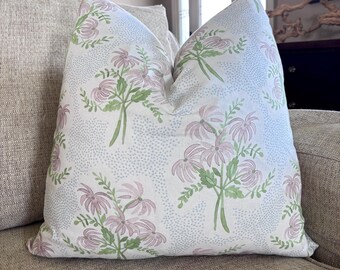 Pastel Pink Floral Pillow Cover: Danica Herrick Pearl’s Bouquet Print
