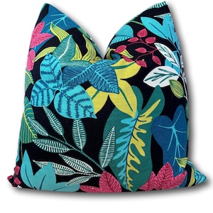 Tropical Leaf Pillow Cover: Hilary Farr Designer Fabric, Maximalist Decor