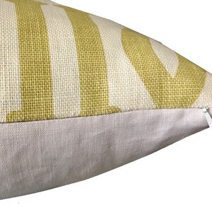 Schumacher Pillow Cover Kelly Wearstler Pillow Imperial Trellis Citrine /Linen on Reverse Yellow Geometric Pillow COVER ONLY image 3