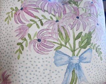 Floral Coquette Bow Pillow Cover: Danica Herrick Pearl’s Bouquet Print