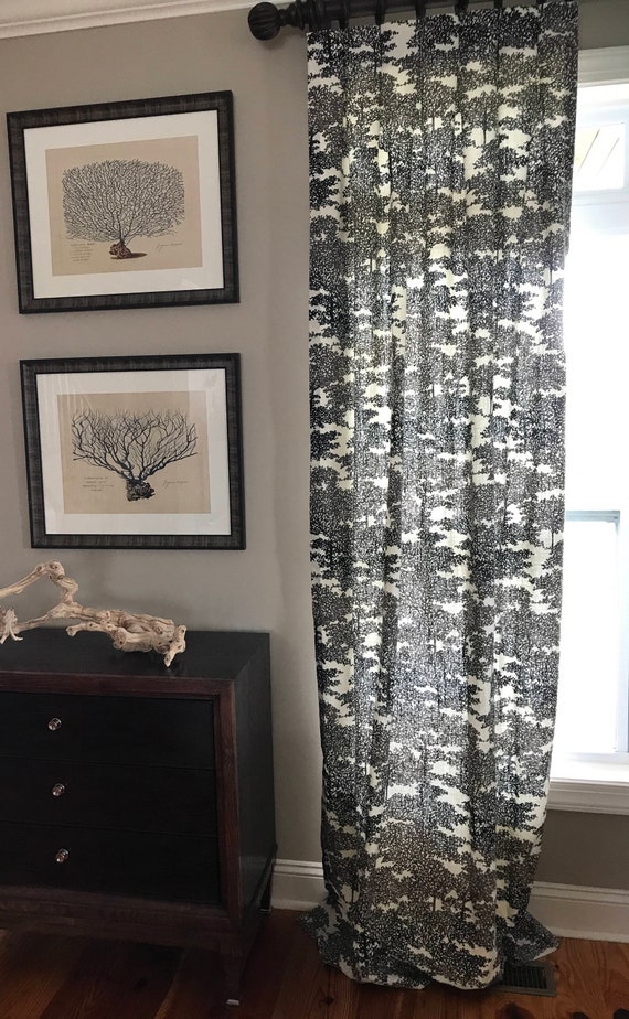 Pierowood Graphite Curtains Robert Allen Dwell Studio Drapery Etsy