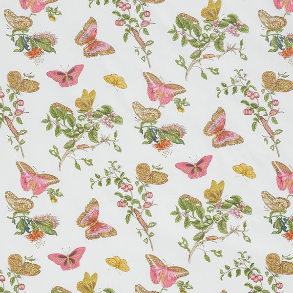 Schumacher Baudin Butterfly Chintz Blush Pillow -  Pink Butterfly Pillow 18x18, 20x20, 22x22, 24x24 Floral Pillow - Spring Pillow COVER ONLY