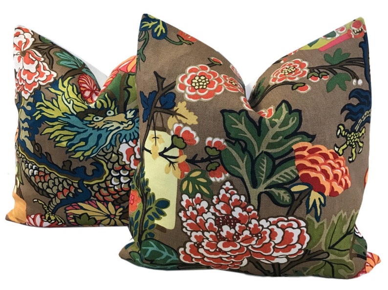 Chiang Mai Yellow Pillow Cover PAIR W/linen Reverse Etsy