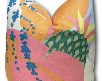 Schumacher Pillow Cover  - Ananas Tropical Pillow - 18x18, 20x20, 22x22, 24x24, 26x26 - Pineapple sham- Accent Pillow - COVER ONLY