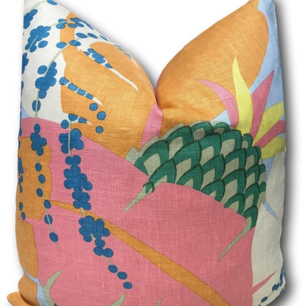 Schumacher Pillow Cover  - Ananas Tropical Pillow - 18x18, 20x20, 22x22, 24x24, 26x26 - Pineapple sham- Accent Pillow - COVER ONLY