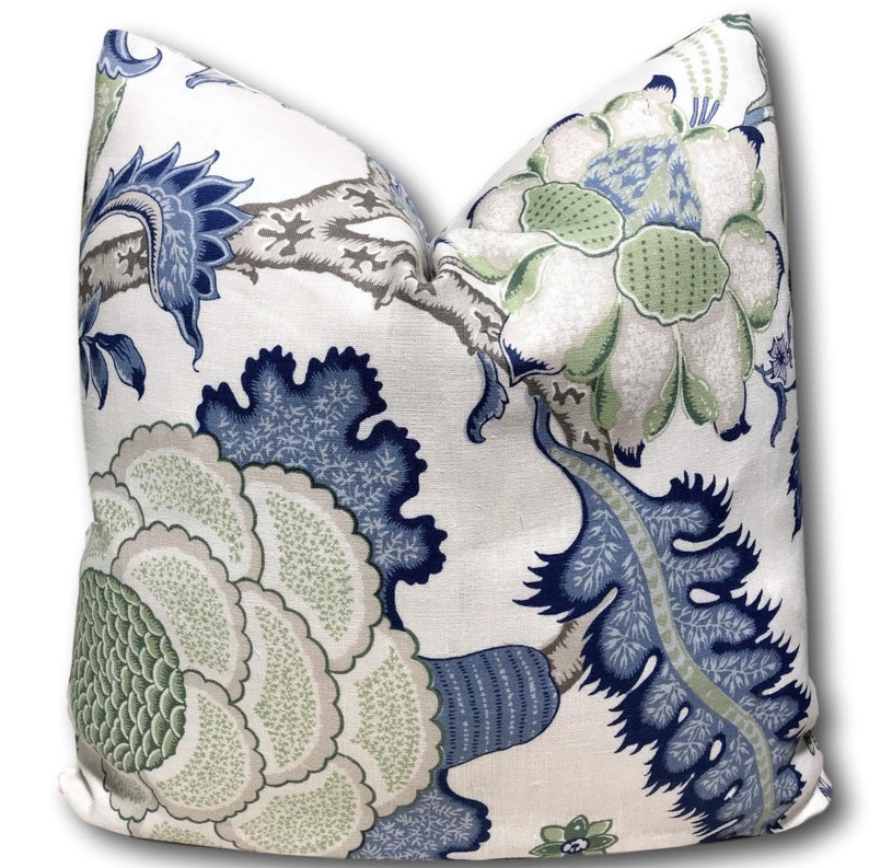 Schumacher Arborvitae Viridian and Green Pillow Cover Blue Etsy