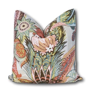 Schumacher Zanzibar Pink Pillow Cover - Pastel Pillow Cover Luxury Pillow Designer Pink Foral - Decorative Pillow COVER ONLY