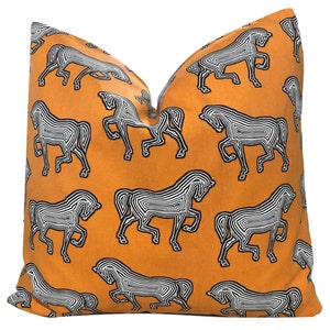 Schumacher Faubourg Pillow Cover - Schumacher Horse pillow - 18x18, 20x20, 22x22, Eurosham - lumbar toss pillow, cushion, equestrian