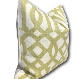 Schumacher Pillow Cover Kelly Wearstler Pillow Imperial Trellis Citrine /Linen on Reverse Yellow Geometric Pillow COVER ONLY image 2