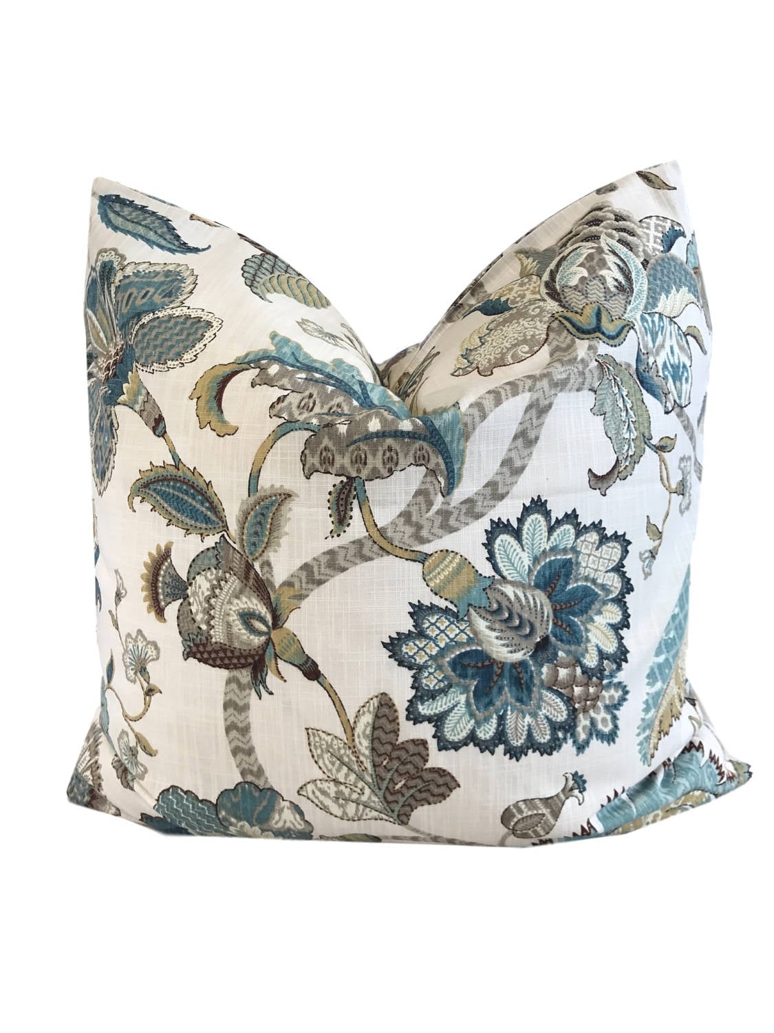 Blue Floral Pillow Cover Finders Keepers kravet Dalea Etsy