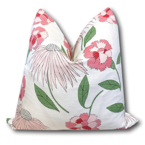 Schumacher Floral Bouquet Toss Pepper Berry Pillow Cover - Pink  Floral Pillow - Pink Floral Pillow - Decorative Pillow  COVER ONLY