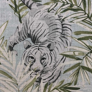 Snow Tiger Pillow Cover - Blue Animal Pillow Cover -  Blue Jungle Pillow -  Blue Jaguar Pillow 18 X 18 - 20 X 20- 22 X 22 COVER ONLY