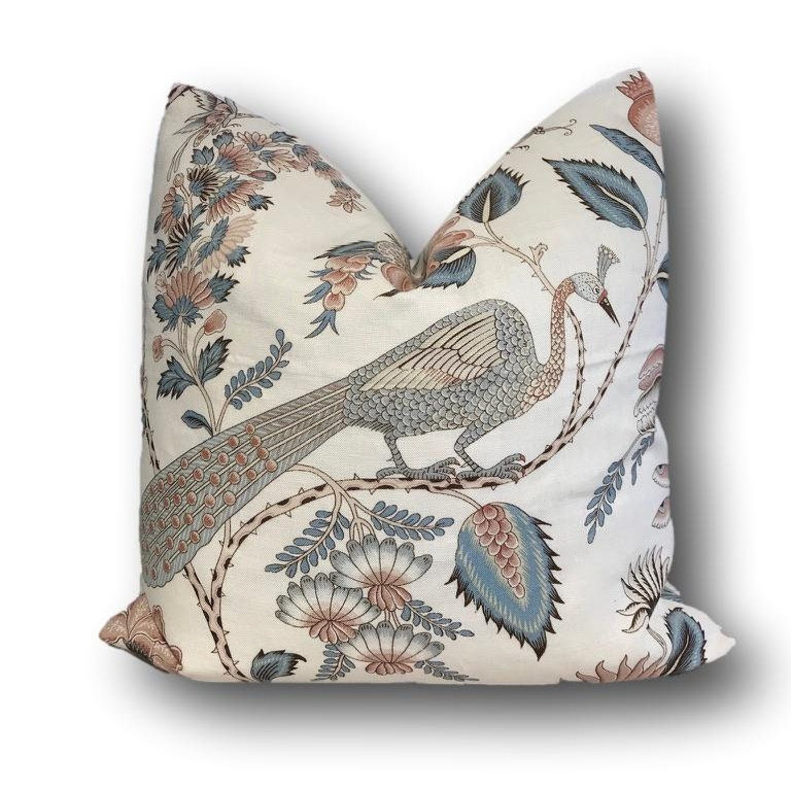 Schumacher Campagne Peacock and Rouge Pillow Cover - Chateaucore French ...