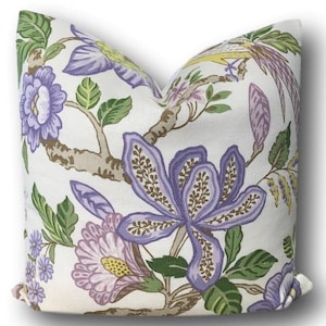 Schumacher Huntington Gardens Lavender Chateaucore Pillow Cover - Purple Floral Schumacher Pillow - Purple Pillow - COVER ONLY
