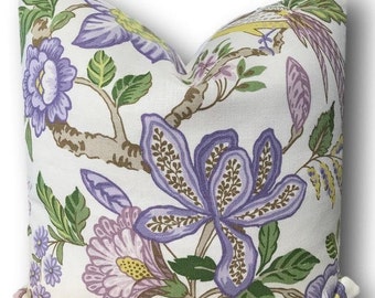 Schumacher Huntington Gardens Lavender Chateaucore Pillow Cover - Purple Floral Schumacher Pillow - Purple Pillow - COVER ONLY