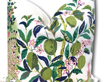 Citrus Garden Lime Colorway - Lemon Lime Pillow Cover - Schumacher Pillow - Decorative Pillow - Josef Frank - Cute  Fruit Pillow COVER ONLY