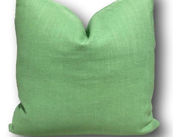 Madcap Cottage Linen Slub Grass Pillow Cover - Green Linen Pillow Cover -  Coordinate Pillow 18x18 20x20 22x22 Accent Pillow COVER ONLY