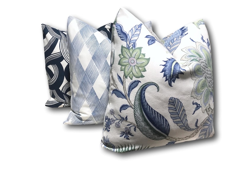 Schumacher Arborvitae Viridian and Green Pillow Cover Blue Etsy