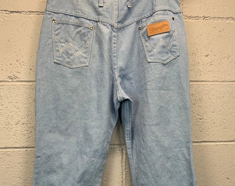 Vintage 70s Wrangler Flare Jeans: Embroidered High Rise Denim (Size 15/16)