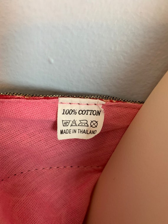 Vintage Pink Paisley Cotton Lurex Wrap Skirt Boho… - image 10