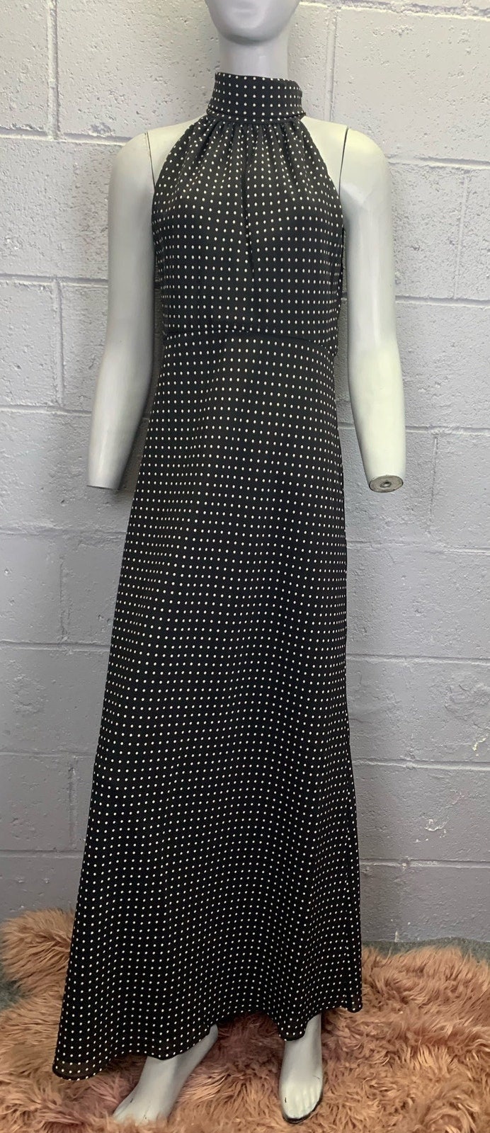 Anotherchill Black and White Polka Dot Sheer Mesh Maxi Dress