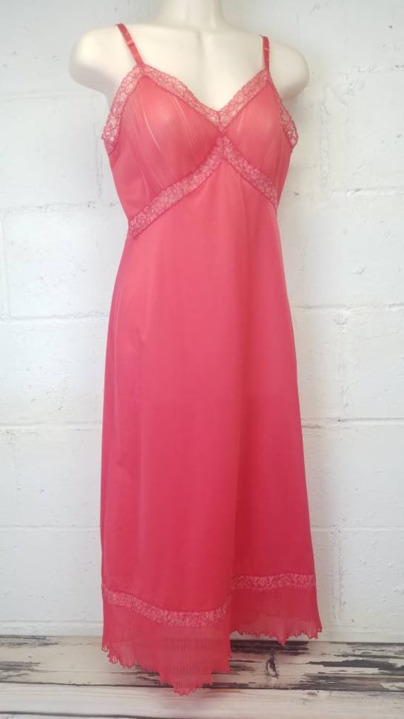 Vintage 50s Vanity Fair Full Pleated Slip Dress H… - image 2