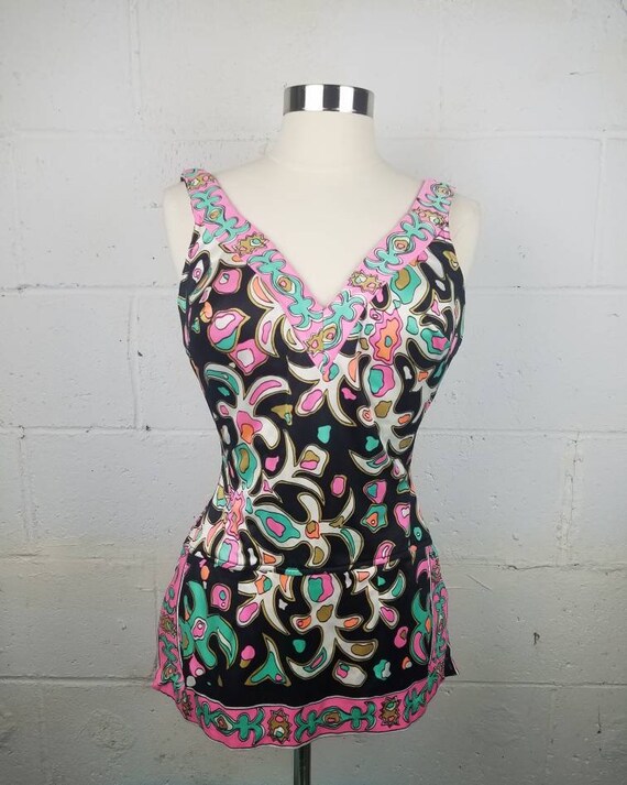 Vintage 1960s One Piece Psychedelic Mod Novelty P… - image 2